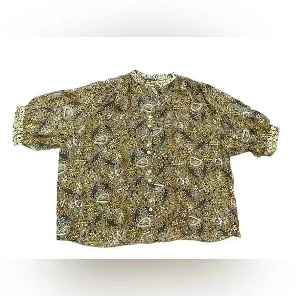 CHUFY KISSA SILK BLOUSE in Swia Brown Size Small - Picture 4 of 14